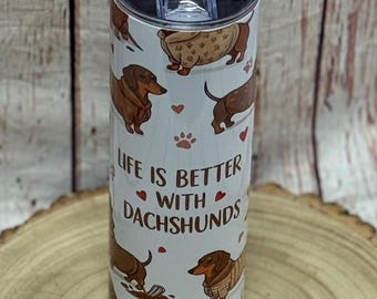 Dachshund 20oz Skinny Tumbler: Dog Breed Water Bottle