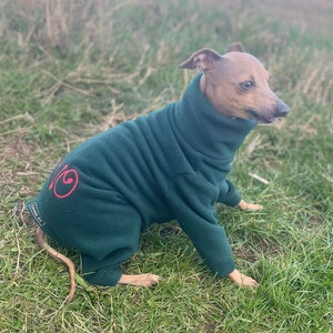 Italian Greyhound Fleece Onesie: Water Repellent Dog Jumpsuit