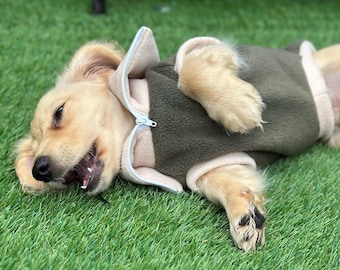 Dachshund Fleece Jumper: Two-Tone Zip Neck, Water Resistant