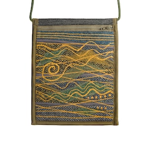 Fabric Crossbody Bag, Yellow, Mosaic, Travel, Minimalist, Cross Body Bag, RTS