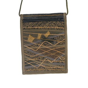 Textile Crossbody Purse, Travel, Minimalist, Small Cross Body Bag, Mosaic Ornaments, RTS
