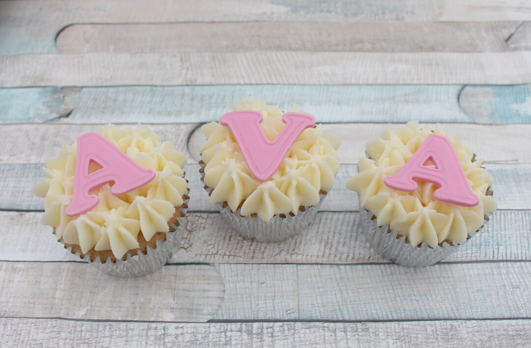 Edible Cupcake Cake Letter Toppers Etsy UK