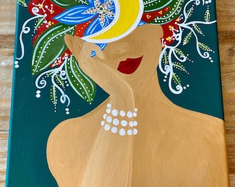 Flora- 14x16 original acrylic painting on stretched canvas