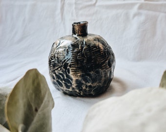 Handmade stoneware vase, decor, ceramic object