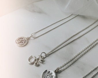 Om symbol pendant - sterling silver | aum jewelry | spiritual gift | mothers day gift | yoga lover gift | yoga jewelry | best friend gift