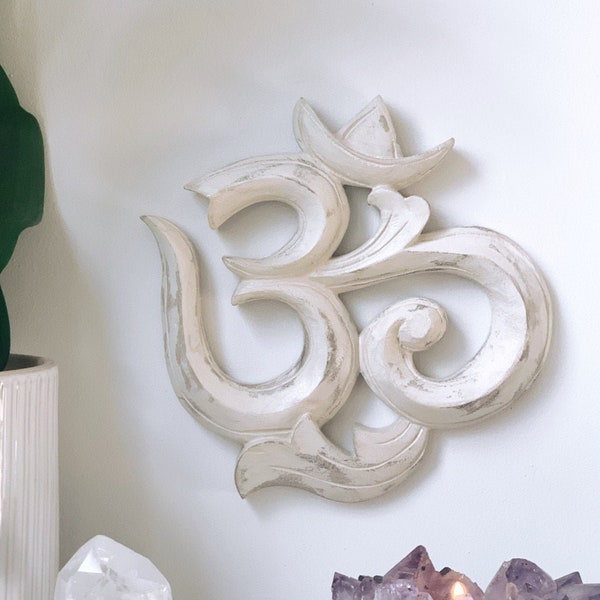 Wooden Om Sign Handmade for meditation space, yoga studio decor - Namaste | yoga lover gift | mothers day | yoga gift xmas gift | christmas