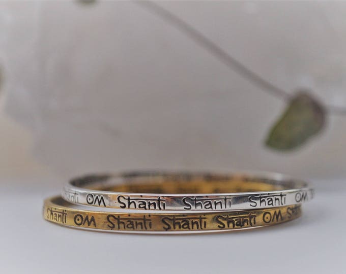 Bracelet Om Shanti Shanti Shanti - bijoux spirituels | bijoux de méditation | cadeau fête des mères | amateur de yoga | cadeau de yoga | cadeau de Noël pour elle