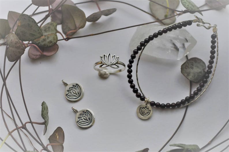 Sterling Silver *handmade with love* yoga jewellery Lotus pendant