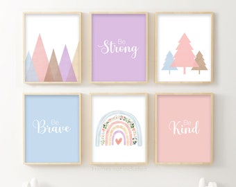 Boho Nursery Prints, Nursery Wall Art, Rainbow Nursery Wall Art, Mountain Decor, Baby Nursery Prints, Baby Prints, Wall Decor, Boho Prints