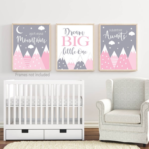 Gray Pink Nursery Etsy