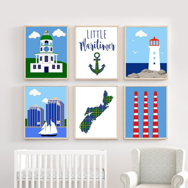 Halifax Nursery Wall Art, Halifax Wall Art, Nova Scotia Wall Art, Baby Room Wall Art, Maritime Nursery Wall Art, Maritime Bedroom Wall Art