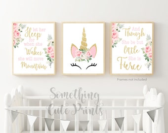 Déco chambre d'enfant licorne, art mural licorne rose, art mural pour chambre d'enfant, décoration chambre de bébé, décoration murale pour chambre d'enfant, licorne scintillante, impressions licornes