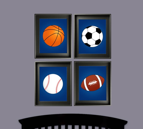 Boys Sports Nursery Wall Art Baby Sports Room Artwork Baby Boys Bedroom Decor Sports Themed Prints Baby Shower Bedroom Wall Art