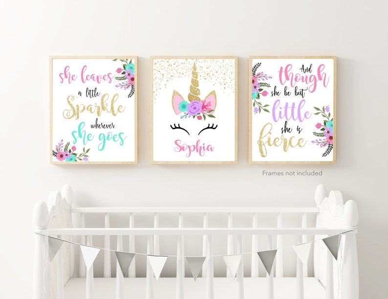 Unicorn Nursery Decor Rainbow Unicorn Wall Art Nursery Wall Etsy