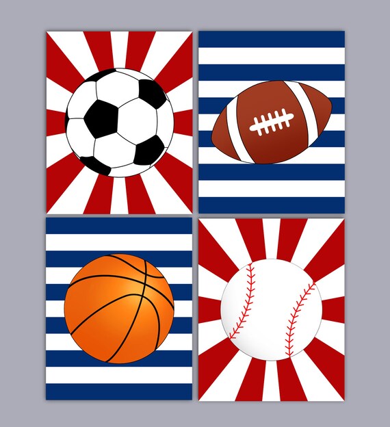 Sports Baby Room Wall Art Sports Themed Nursery Art Boys Etsy