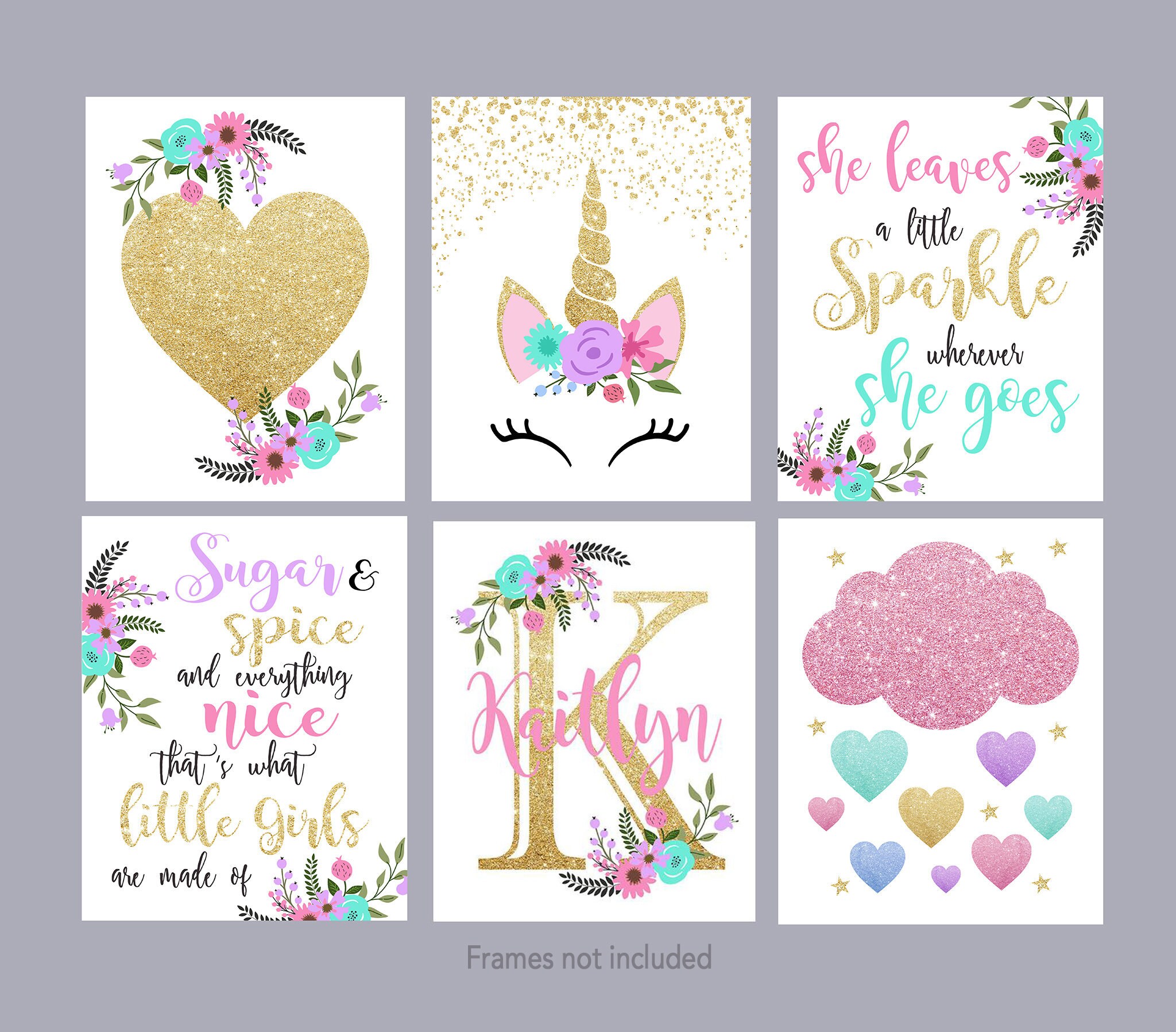 Little Girl Wall Decor Unicorn