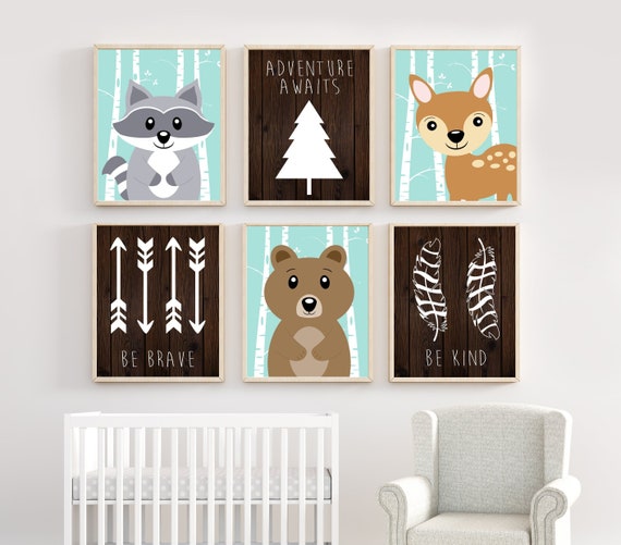 Woodland Wall Decor, Baby Room Wall Art, Woodland Themed Nursery, Baby Room Prints, Baby Shower Gift, Nursery Wall Art, Newborn Gift