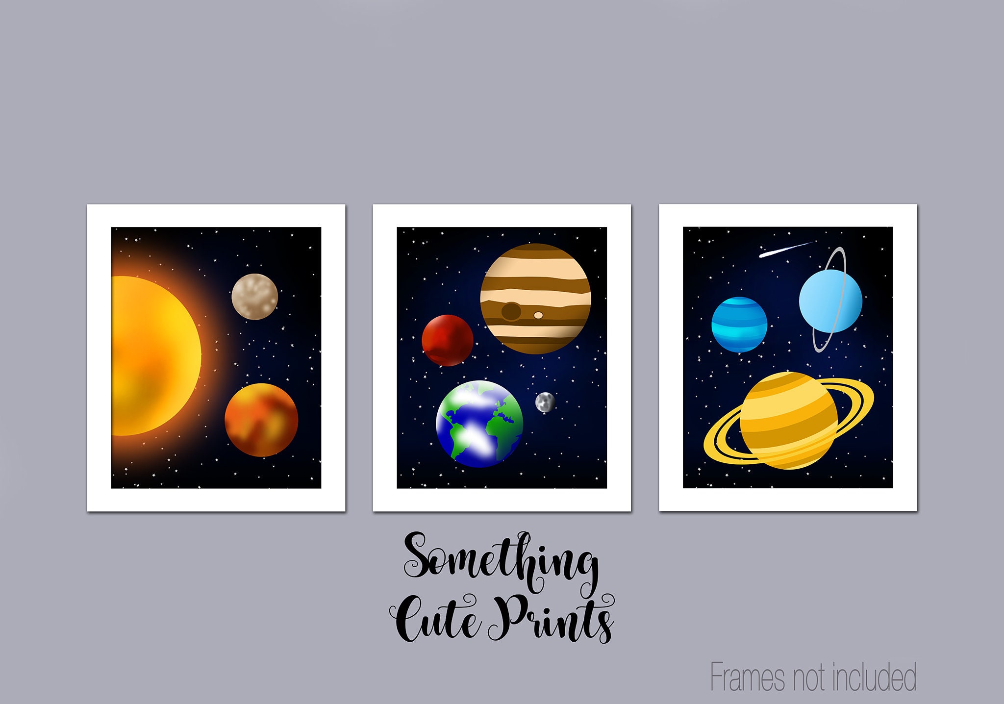 Space Nursery Wall Art Space Themed Bedroom Boy Nursery Wall Etsy