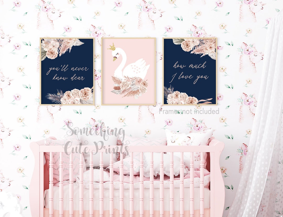 Nursery Decor Swan Nursery Decor Girl Nursery Decor Nursery Etsy