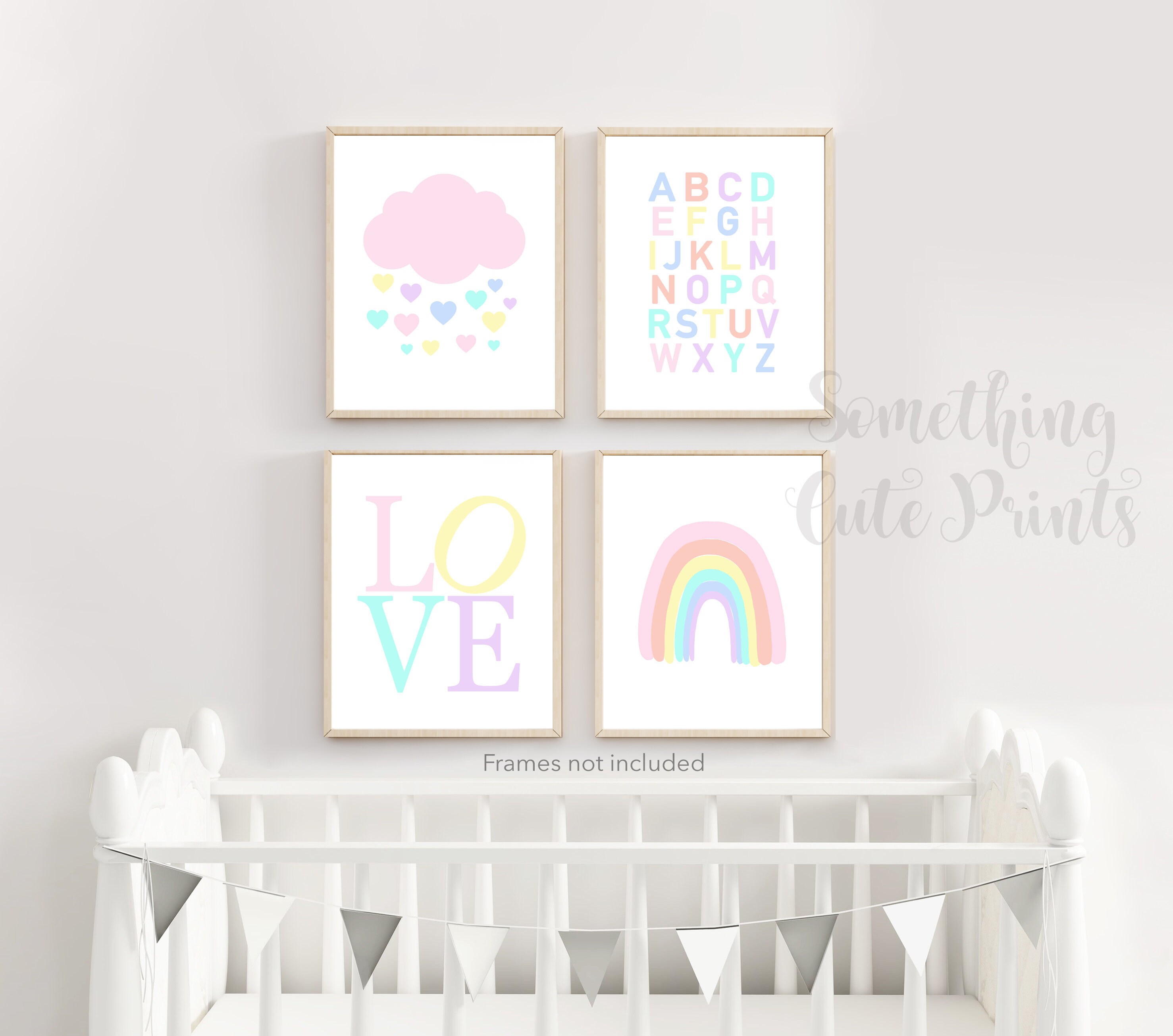 Rainbow Nursery Wall Art Rainbow Wall Decor Baby Nursery Etsy