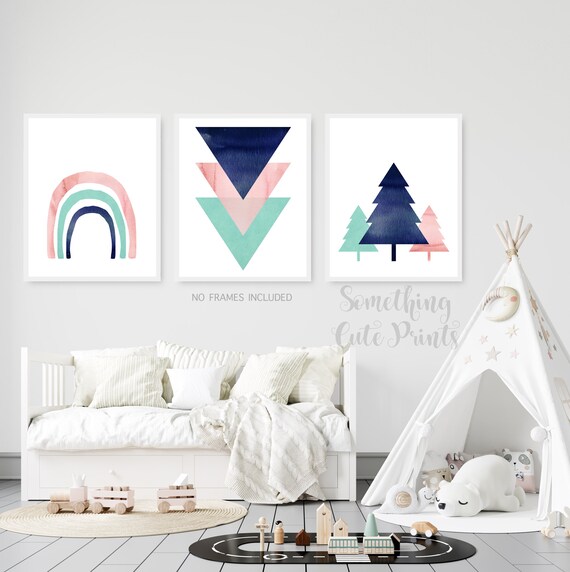 Abstract Nursery Wall Decor Bedroom Wall Art Nursery Art Etsy