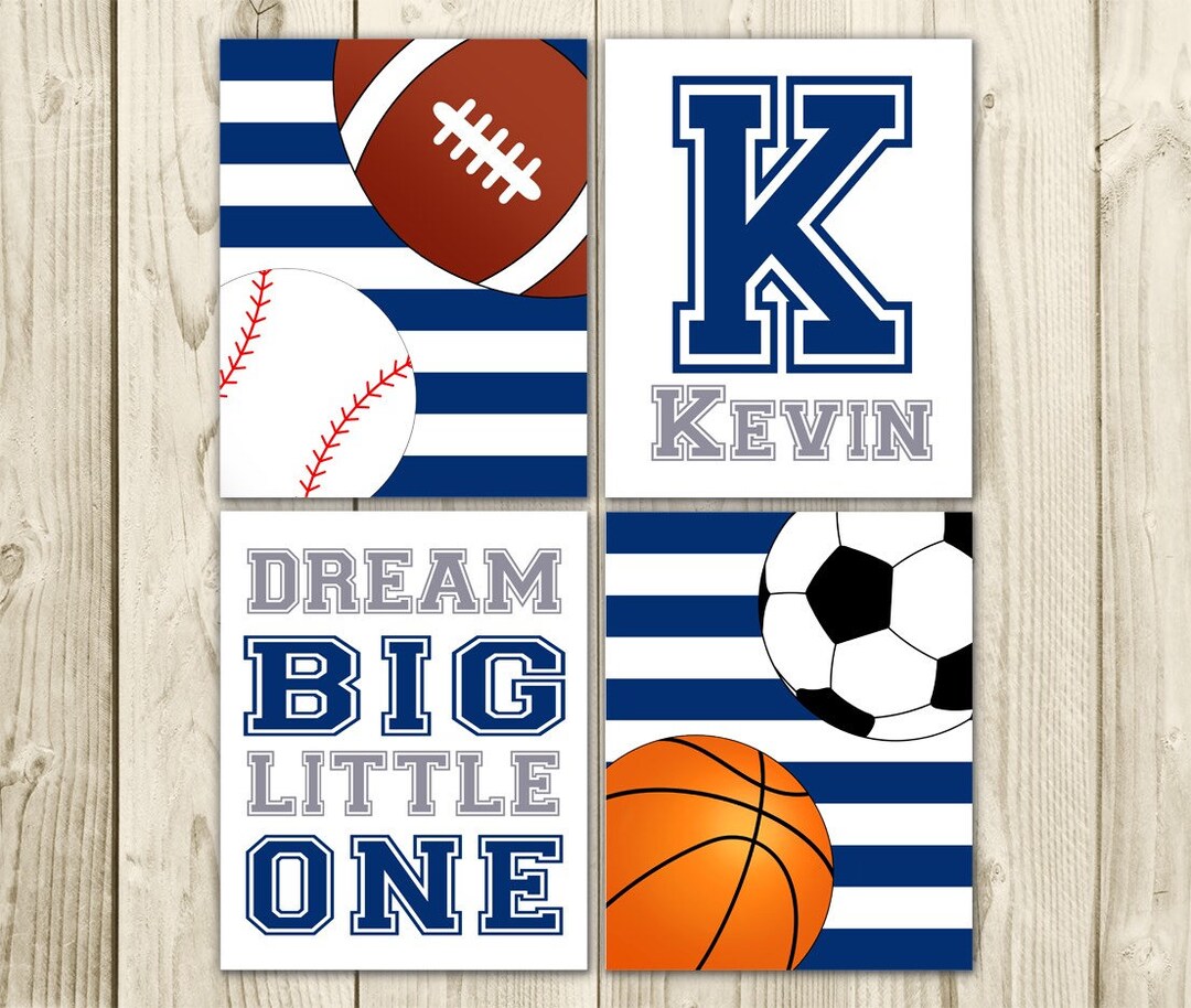 Sports Nursery Wall Decor Kids Wall Art Baby Boys Sports Room Sports