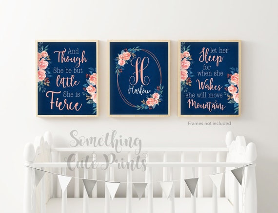 Navy and coral hot sale nursery