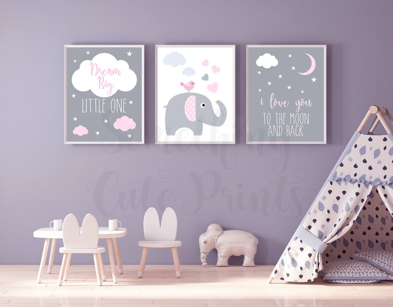 Baby Nursery Wall Art Nursery Room Decor Elephant Nursery Etsy Canada