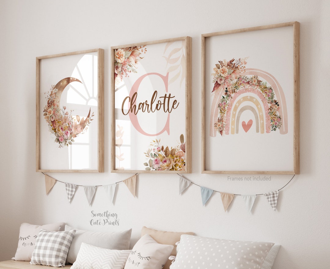 Boho Nursery Prints, Nursery Wall Art, Girl Nursery Wall Art, Mountain ...
