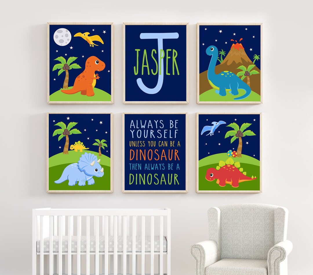 DINOSAUR Nursery Wall Art, Dinosaur Nursery Decor, Dinosaur Baby Room