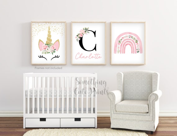 Unicorn Nursery Decor Unicorn Decor Nursery Wall Art Rainbow