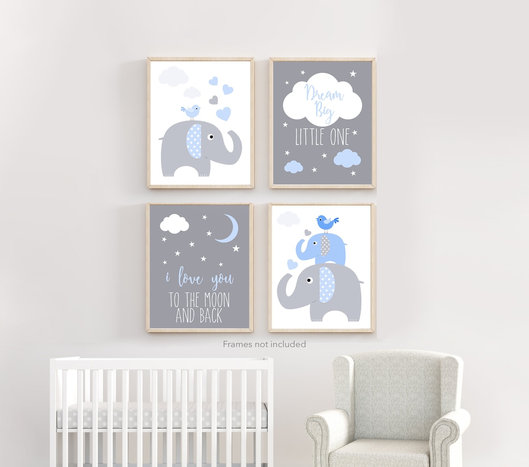 Elephant Nursery Decor Baby Room Wall Art Nursery Wall Etsy