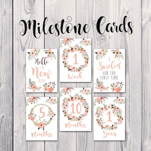 Cartes d’étape pour bébé, cartes de jalon pour nouveau-né, cadeau de fête de bébé, je suis nouveau ici, carte de jalon, cartes de suivi de bébé, jalon mensuel