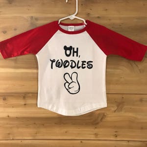 oh twodles, i&#39;m two, 2nd birthday, raglan, two year old birthday shirt, boys/girls birthday shirt, oh twodles birthday shirt, mickey mouse,