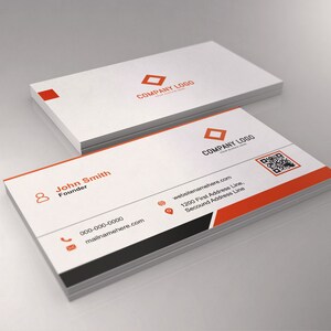 Ontwerp van visitekaartjes Sjabloonontwerp voor zakelijke visitekaartjes Oranje visitekaartje