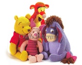 4 Crochet Toys Pattern, Disney Pattern, vintage, instant download, amigurumi pattern, Winnie The Pooh Crochet Pattern