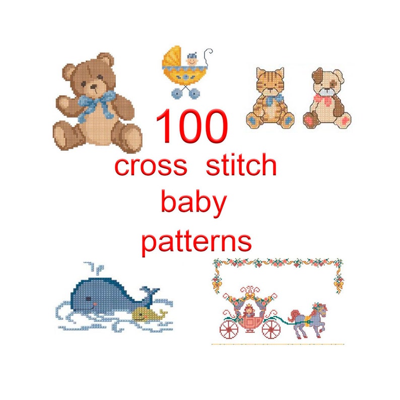 100 Cross Stitch Baby Patterns Baby cross stitch pattern Etsy