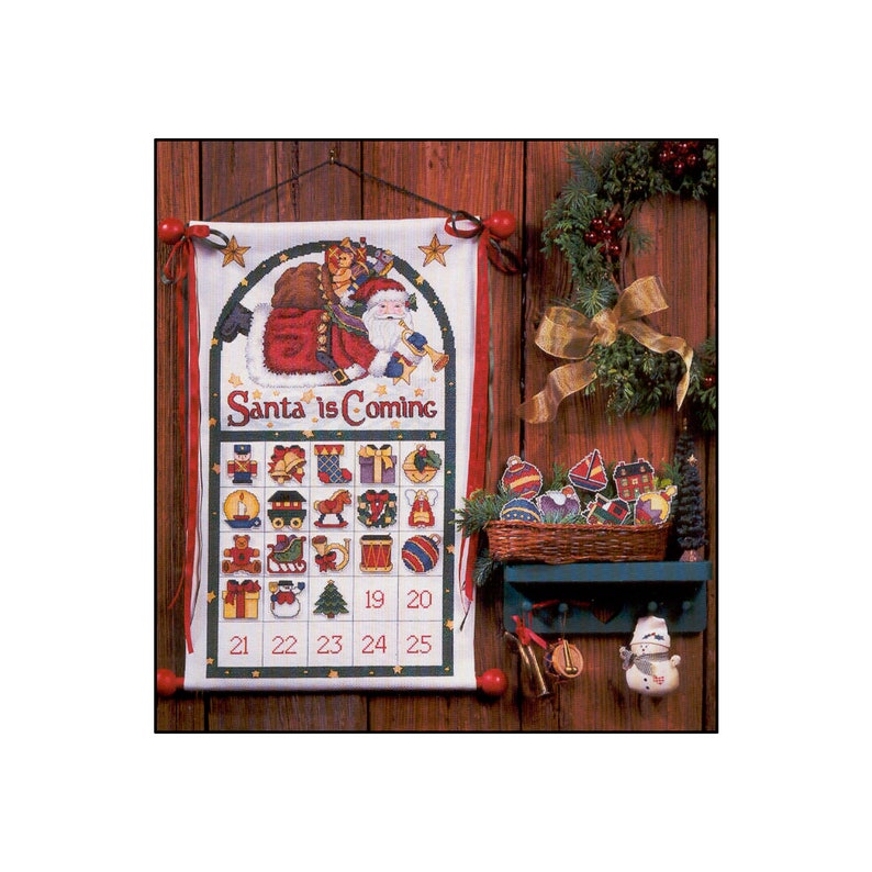 Christmas Advent Calendar cross stitch PATTERN vintage cross Etsy
