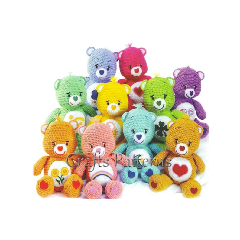 Crochet Toys Pattern Amigurumi pattern Care Bears vintage Etsy