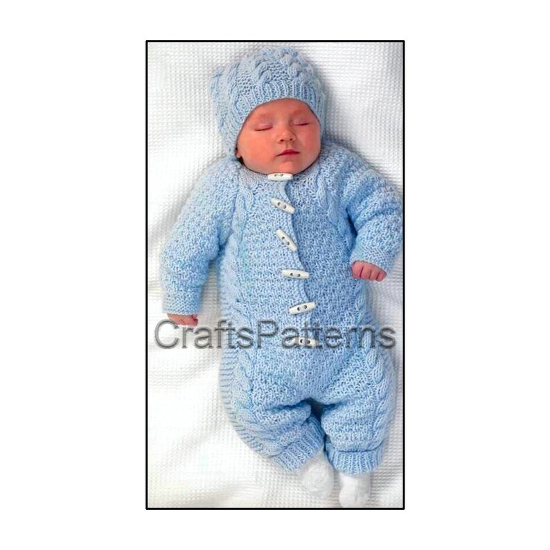 KNITTING PATTERNS Baby AllInOne or Hooded AllInOne Suit Etsy