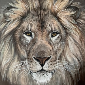 Original Lion Painting - Lion Portrait - Original Painting - Animal Art
