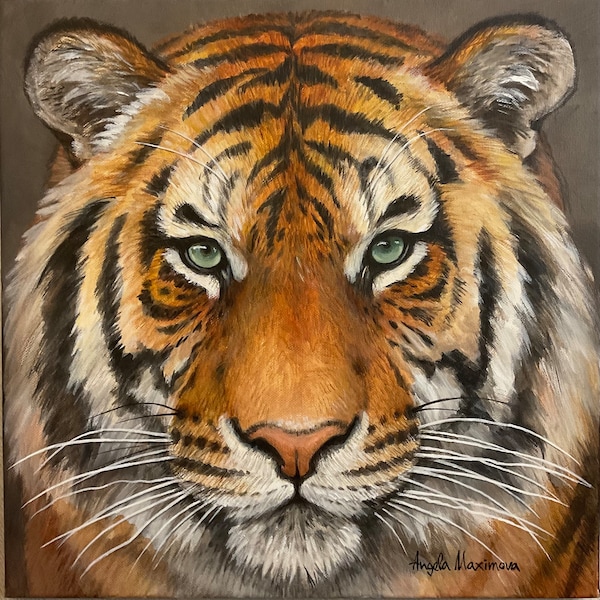 Portrait de tigre - peinture d'art - peinture originale