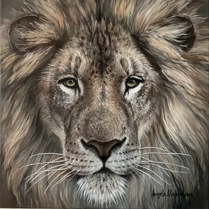 Original Lion Painting - Lion Portrait - Original Painting - Animal Art