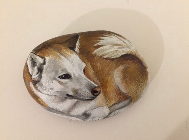 Individuelle Hundeportraits auf Felsen Gemalte Hunde auf Etsy