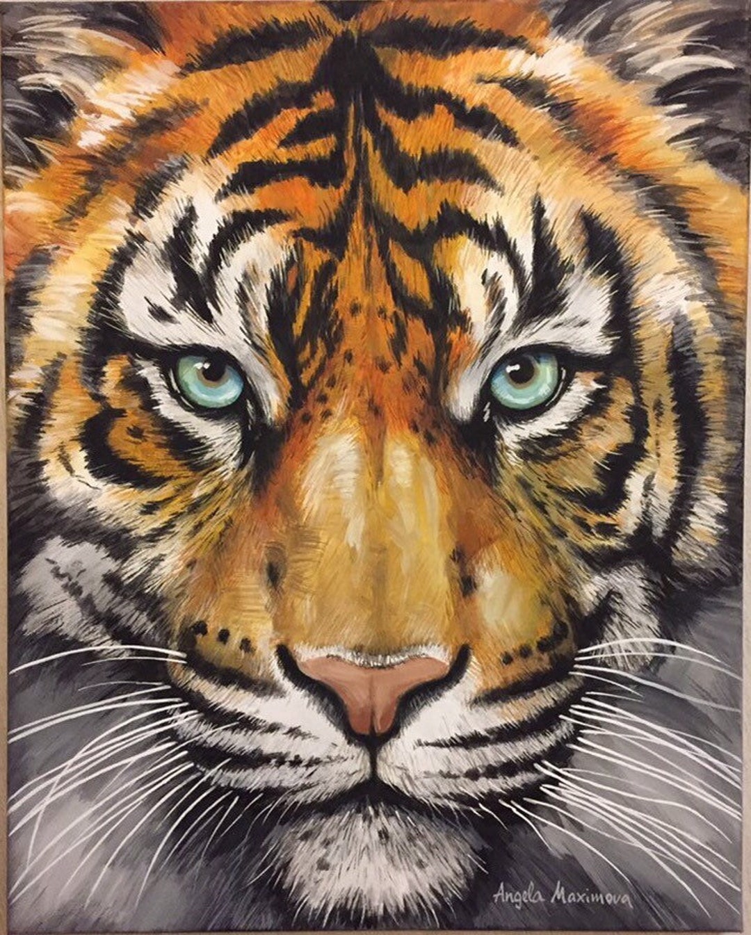Tiger acrylic painting deals