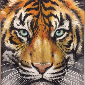 Tijgerschilderij - Origineel tijgerschilderij - Origineel portret - Dierenportretten