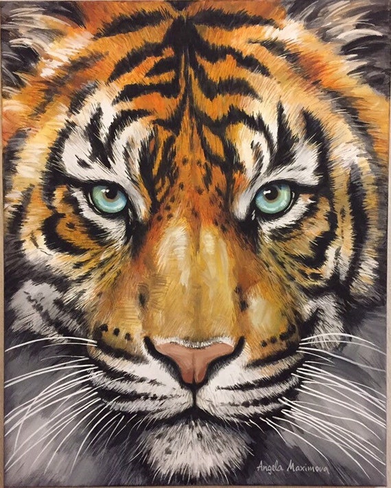 Tigre 3D Aux Pastels, Pintura por Maev'Art