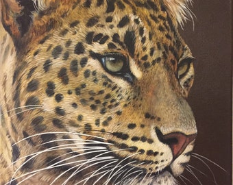 Leopard Portrait - Leopard Painting - Original Painting - Big Cat Art - Original Art