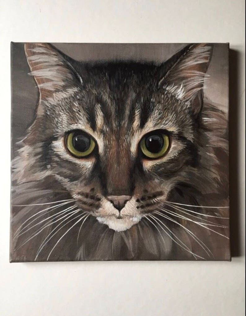 Custom Pet Portraits Cat Portraits Custom Painting Etsy
