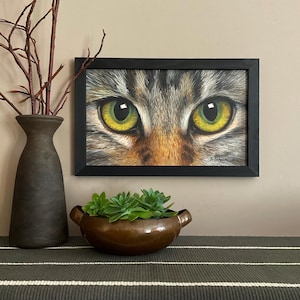 Peinture de chat - peinture originale - yeux de chat - portrait de chat - peinture animalière - peinture acrylique